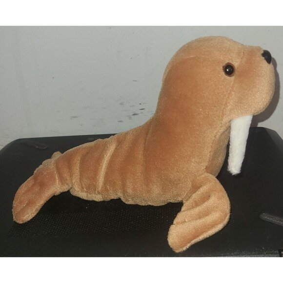 Baby Walrus Plush Bean Bag Stuffed Animal Logo Bear Small Plush Toy 9" Brown - Picture 5 of 8